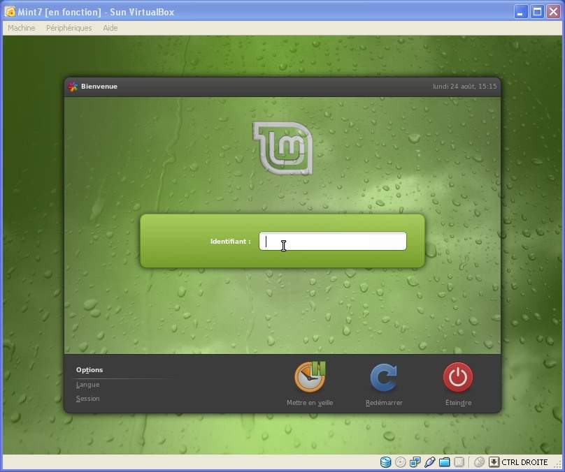 Login Linux Mint 7 (image non visible !)